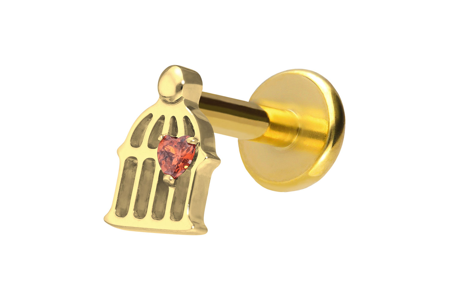 Titan Labret Piercing mit Push Fit KÄFIG